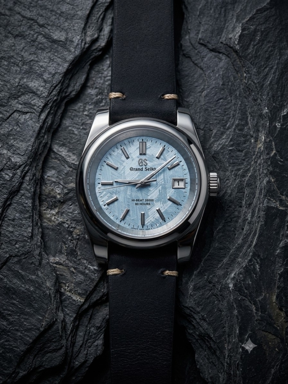 Custom 39mm Automatic Grand Seiko Mod Watch NH35 Ice Blue Skyflake Dial